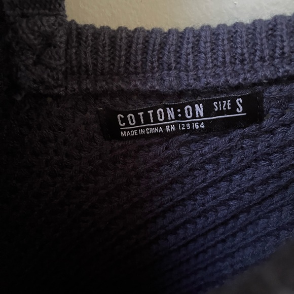 Cotton On Navy Blue Cut Out Shoulder Sweater Womens Small - Picture 3 of 4